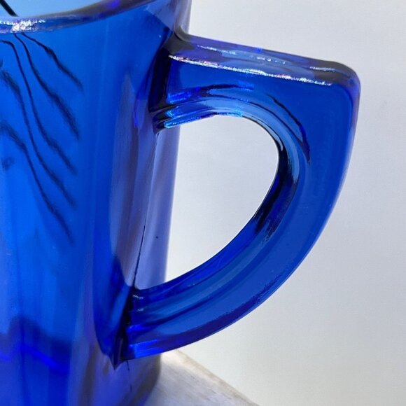 Hazel Atlas Art Deco Cobalt Blue Creamer - Picture 4 of 12